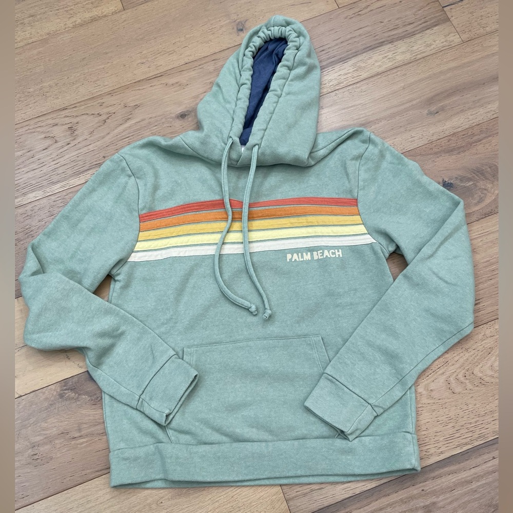 Palm Beach sweatshirt with hoodie with Retro Stripes